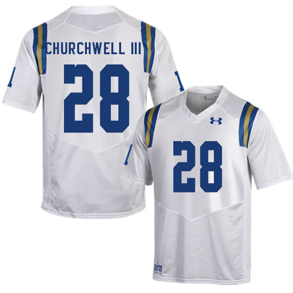 Men #28 Kenny Churchwell III UCLA Bruins College Football Jerseys Sale-White - Click Image to Close
